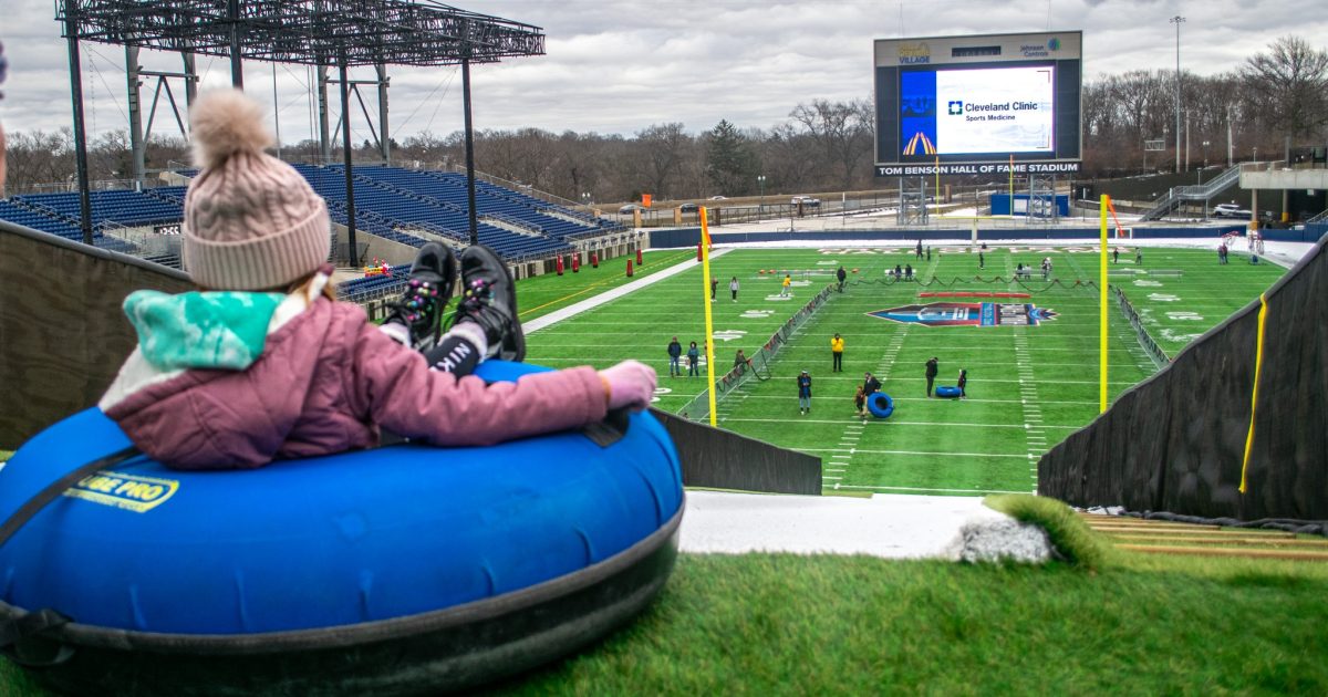 Winter Blitz at Hall of Fame Village Features Tube Sledding